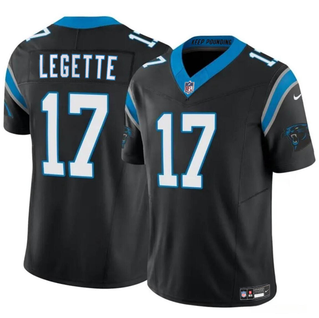 Men's Carolina Panthers #17 Xavier Legette Black 2024 Draft F.U.S.E. Vapor Limited Stitched Football Jersey